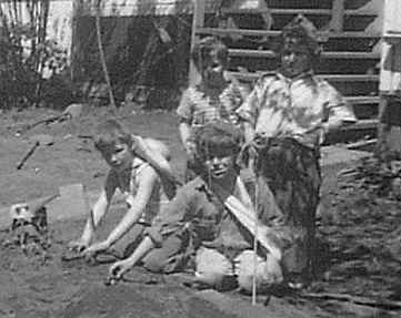 Joe (Frank) Vautier, Tony (Mike) Vautier, Dominic Vautier (standing),  and Marie Vautier (standing). 