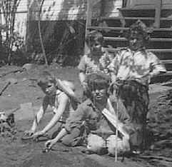 2317 grand avenue everett wa 1947 dominic vautier, marie vautier, frank vautier, mike vautier back yard at 2317 grand 1950