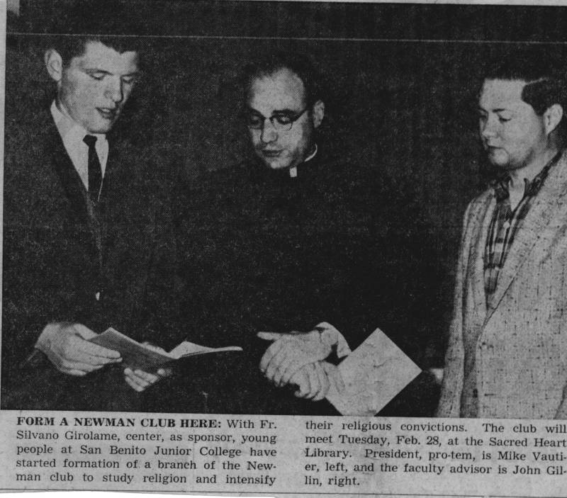 Anthony Michael Vautier presented award by fr. silvano girolame - Newman Club