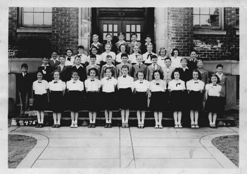 Anthony Michael Vautier's class picture at Immaculate Conception School, Everett, Wa. Probably 1949, 2nd row center