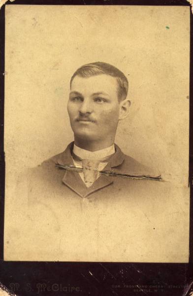 George Vautier Sr. The photographer is identified on the bottom: M.S. McClaire, Seattle, W.T. I imagine the W.T. stands for Washington Territory. This would be taken before 1889.