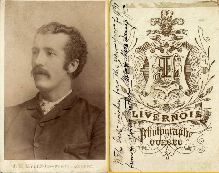 James Jessop III, George Vautier's uncle. With best wishes for the new year of 1891, Your brother, Mr. & Mrs. Jessop Jr. This was probably addressed to Patrick William Jessup