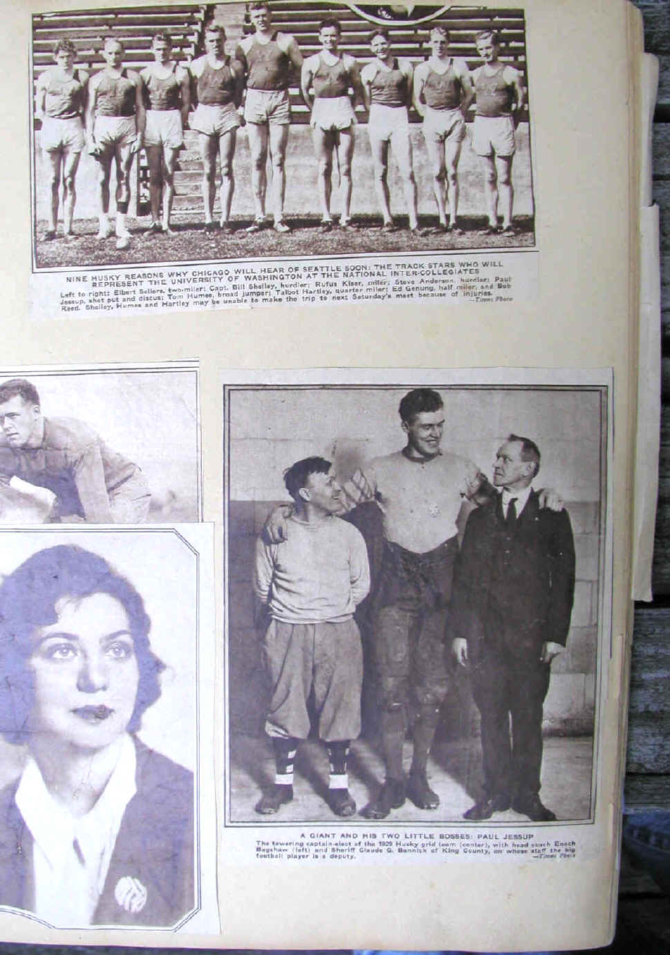 1929 University of Washington track team.  paul jessup is in the center..  he did shot put and discus.