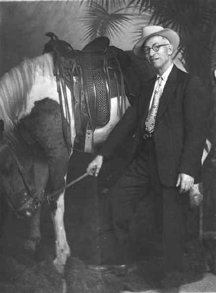 George Vautier Jr. with horse taken in Galveston, Tx. April 7, 1952 on the Beach.