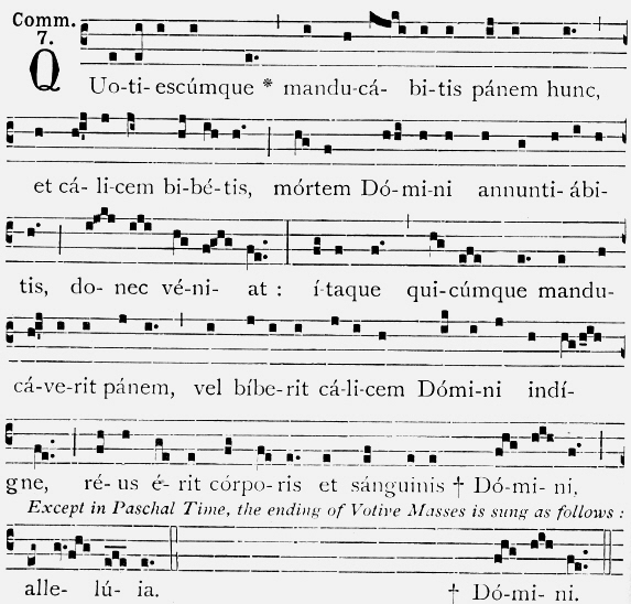 Quotiescumque is theCommunion from the Mass of Corpus Christi